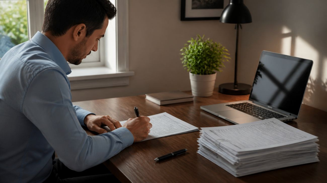 person filling out Social Security form
